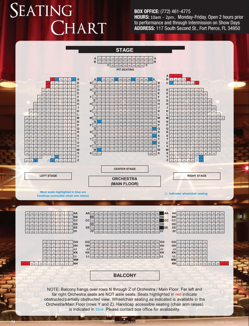 Sunrise Theatre Fort Pierce Seating Chart