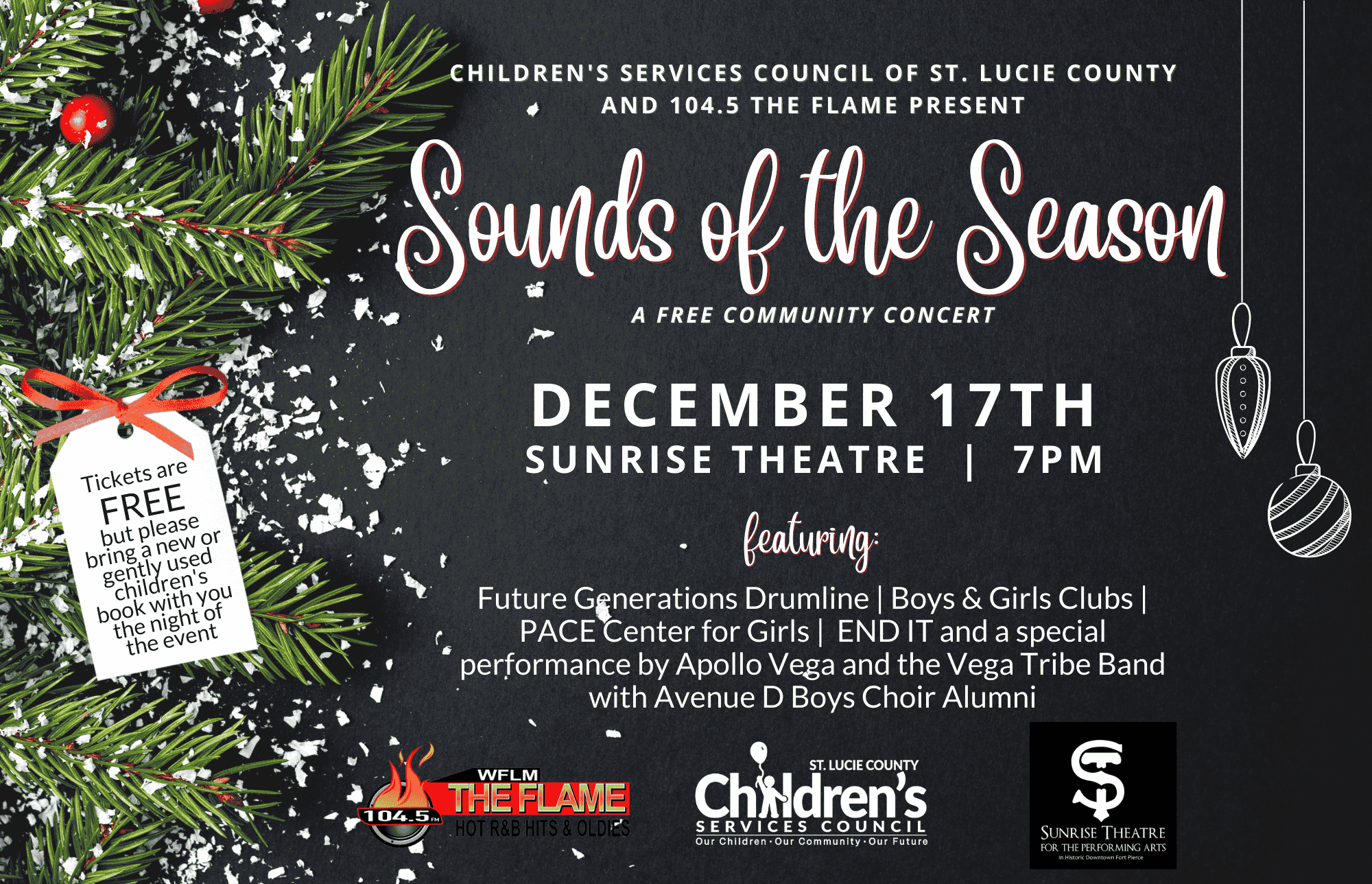 Christmas Eve Service In Fort Pierce 2022 Children's Services Council Of St. Lucie Co. Presents: Sounds Of The Season  Holiday Concert – Sunrise Theatre